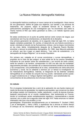 La Nueva Historia: demografía histórica - ANEP