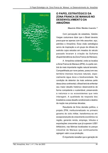 o papel estratégico da zona franca de manaus no ... - Fucapi