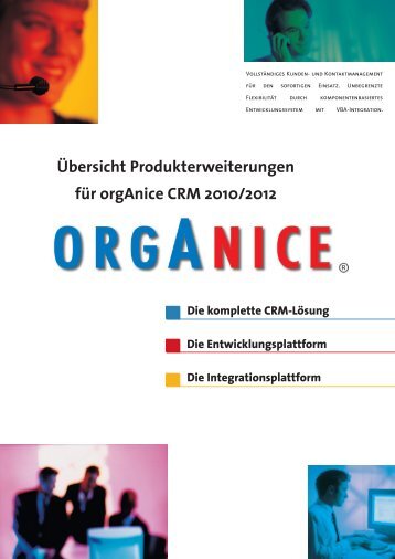Übersicht Produkterweiterungen für orgAnice CRM 2010/2012