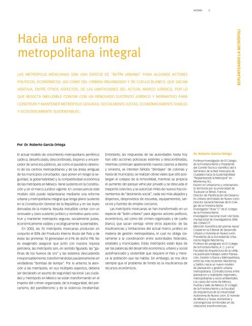 Estrategias para un Desarrollo Urbano ordenado y sustentable