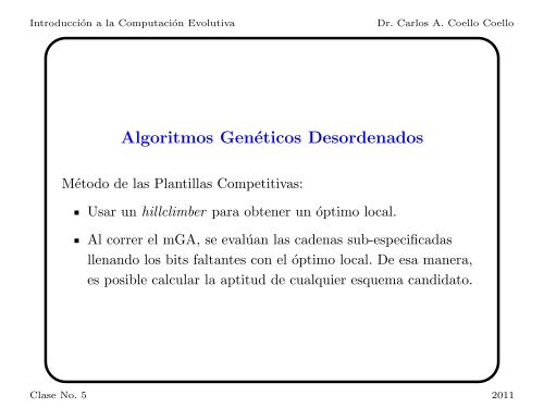 Introducción a la Computación Evolutiva - Departamento de ...