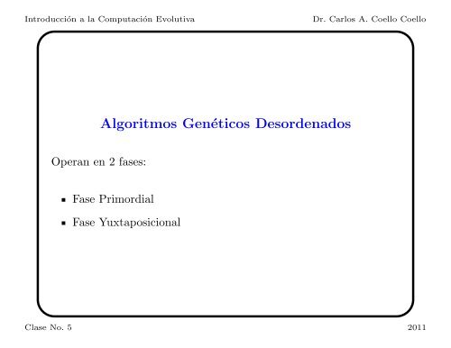 Introducción a la Computación Evolutiva - Departamento de ...