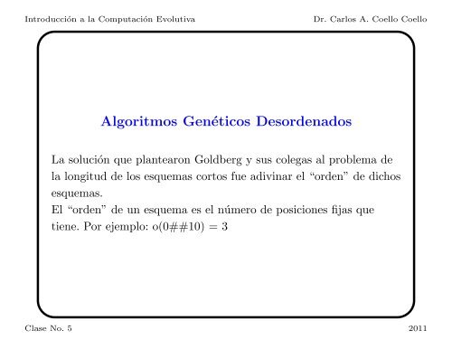 Introducción a la Computación Evolutiva - Departamento de ...