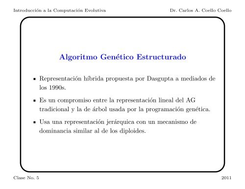 Introducción a la Computación Evolutiva - Departamento de ...