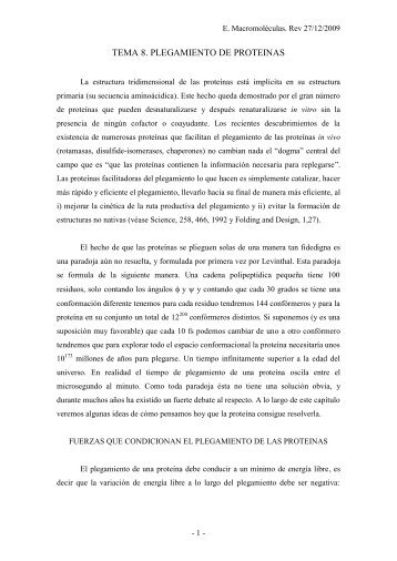 tema 8. plegamiento de proteinas