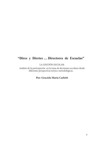 “Dires y Diretes … Directores de Escuelas” - Universidad Nacional ...