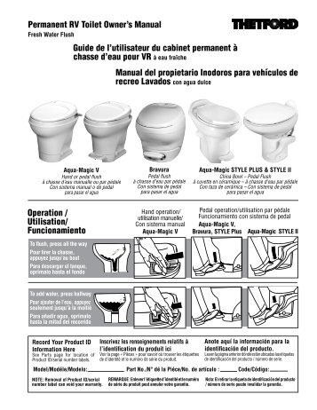 Permanent RV Toilet Owner's Manual Guide de l'utilisateur du ...