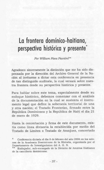 La frontera domínico-haitiana perspectiva histórica y presente
