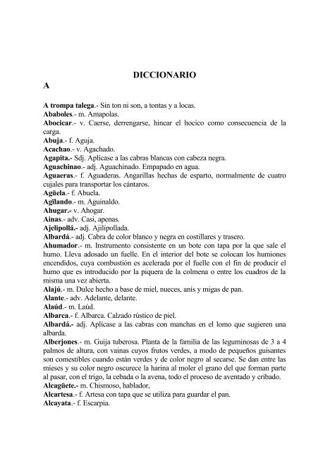 DICCIONARIO A - Carrascosa de la Sierra Cuenca