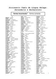 Dicionario Cumio da Lingua Galega Vocab formas incorrectas…