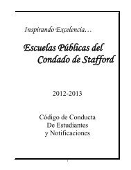 ÍNDICE (TABLE OF CONTENTS) - Stafford County Public Schools