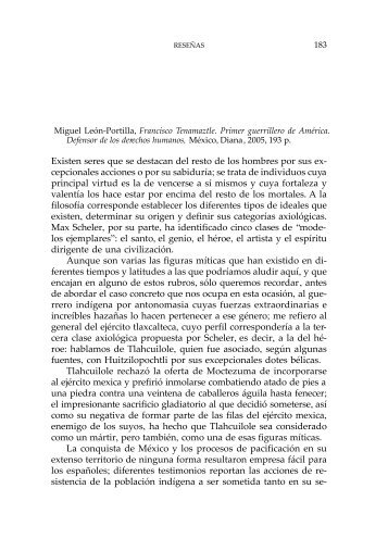 Miguel León Portilla. Francisco Tenamaztle. Primer ... - E-journal