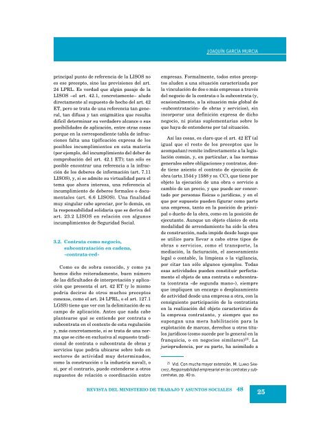 Contratas y subcontratas - Ministerio de Empleo y Seguridad Social