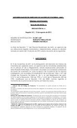 Resolución No. 06 de la Sala de Decisión 