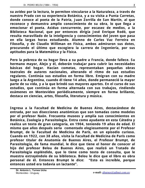 Dr. PEDRO BELOU (1884 – 1954) - Sindicato Médico del Uruguay