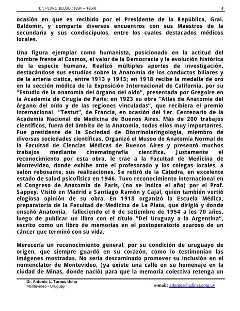 Dr. PEDRO BELOU (1884 – 1954) - Sindicato Médico del Uruguay