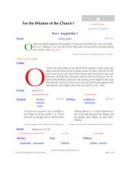 For the Mission of the Church I - Anglican Gradual and Sacramentary