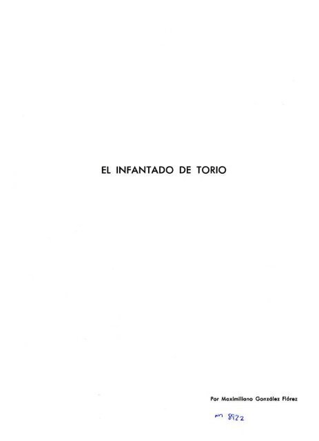 El Infantado de Torio, por Maximiliano González Flórez