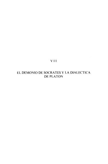 EL DEMONIO DE SOCRATES Y LA DlALECTICA DE ... - InterClassica