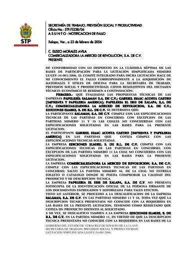 Notificación de Fallo - Gobierno del Estado de Veracruz