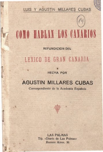 diccionario de canarismos de millares cubas