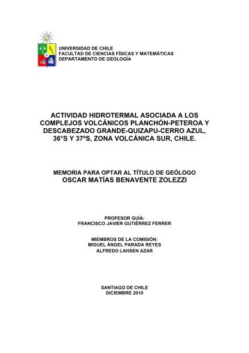 actividad hidrotermal asociada a los complejos volcánicos planchón ...