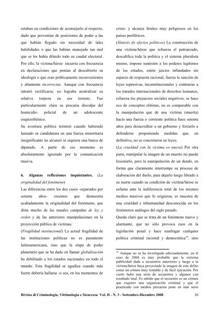 Anno 2, Numero 3, Settembre-Dicembre 2008 - Vittimologia