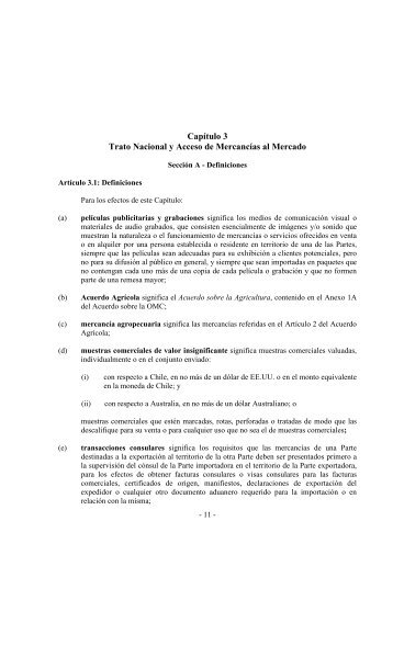 Trato Nacional y Eliminación Arancelaria - Direcon