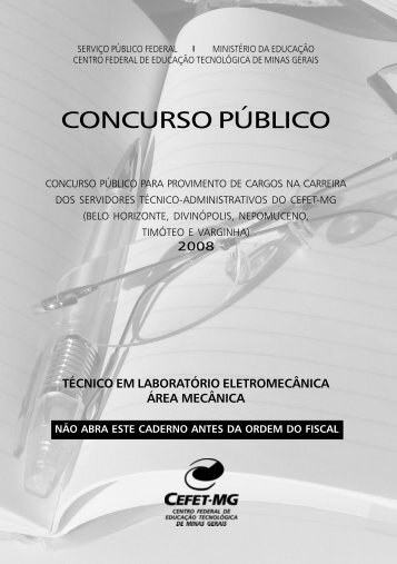 Técnico Laboratório Eletromecânica - Concursos Públicos - Cefet-MG