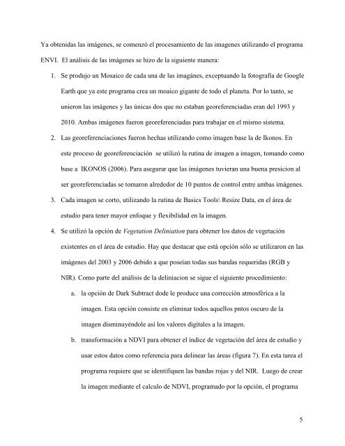 Decaimiento del manglar desde el 1993 al 2010 en el área de Los ...