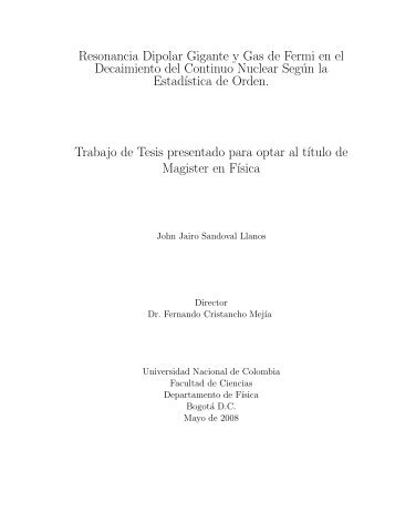 Resonancia Dipolar Gigante y Gas de Fermi en el Decaimiento del ...