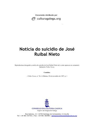 Noticia do suicidio de José Ruibal Nieto