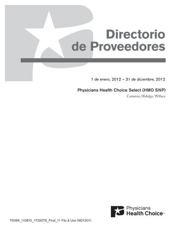 Directorio de Proveedores - Physicians Health Choice