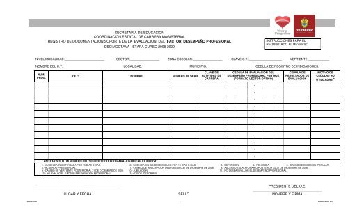 SECRETARIA DE EDUCACION COORDINACION ESTATAL ... - SEV