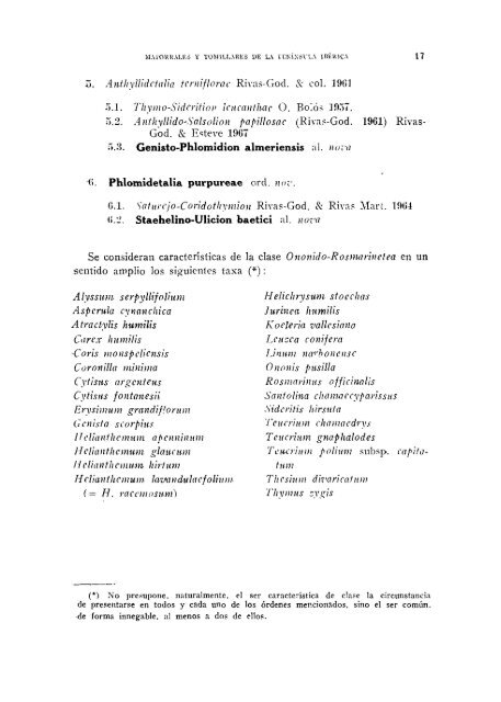 Matorrales y tomillares de la Península Ibérica comprendidos en la ...