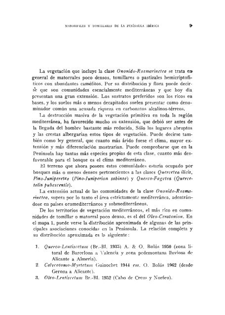 Matorrales y tomillares de la Península Ibérica comprendidos en la ...