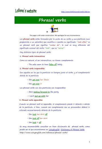 Phrasal verbs - Telefonica.net