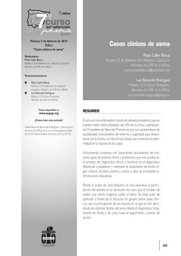 Casos clínicos de asma - Asociación Española de Pediatría de ...