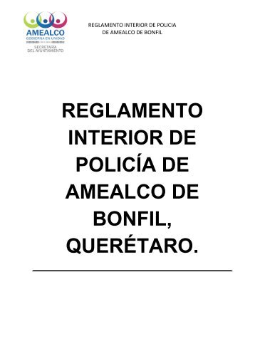 09.Reglamento Interno de Policia de Amealco. - Gobierno Municipal ...