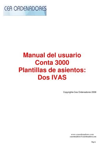 Manual del usuario Conta 3000 Plantillas de asientos: Dos ... - Ceasoft