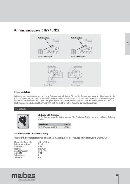 meibes Gross-Heizkreisverteiler und Pumpengruppen bis 2300 kW, Technische Infos