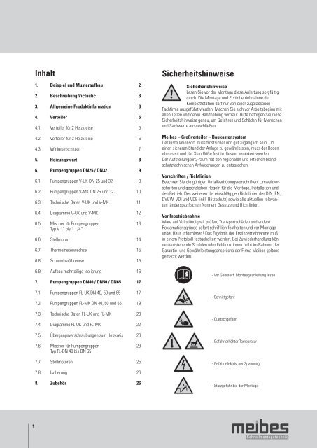 meibes Gross-Heizkreisverteiler und Pumpengruppen bis 2300 kW, Technische Infos