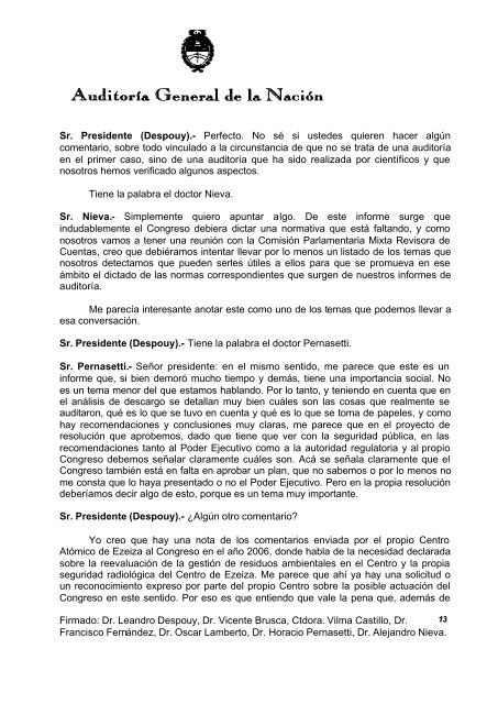 Sesión Ordinaria del 19-08-09 - Auditoría General de la Nación