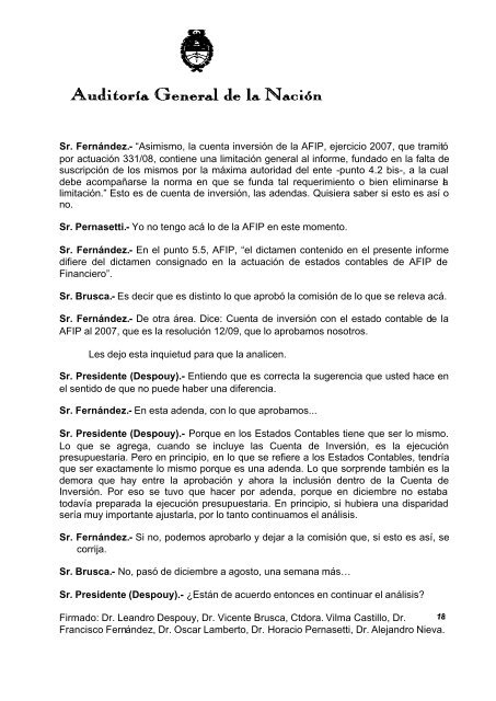 Sesión Ordinaria del 19-08-09 - Auditoría General de la Nación