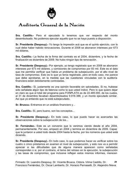 Sesión Ordinaria del 19-08-09 - Auditoría General de la Nación