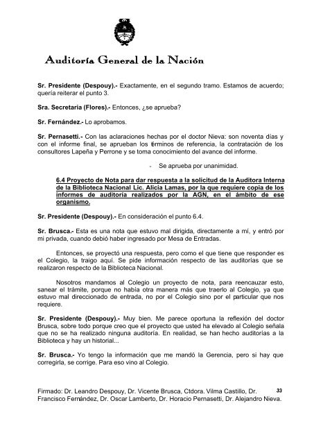 Sesión Ordinaria del 19-08-09 - Auditoría General de la Nación