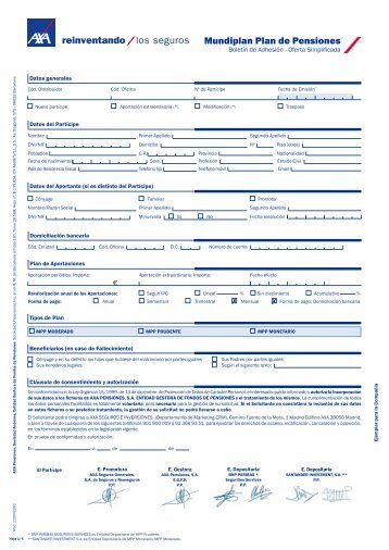 Mundiplan Plan de Pensiones - Axa