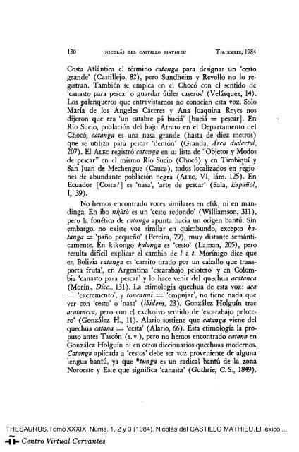 El léxico negro-africano de San Basilio de Palenque - Centro Virtual ...