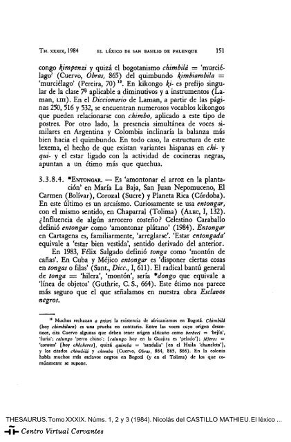 El léxico negro-africano de San Basilio de Palenque - Centro Virtual ...