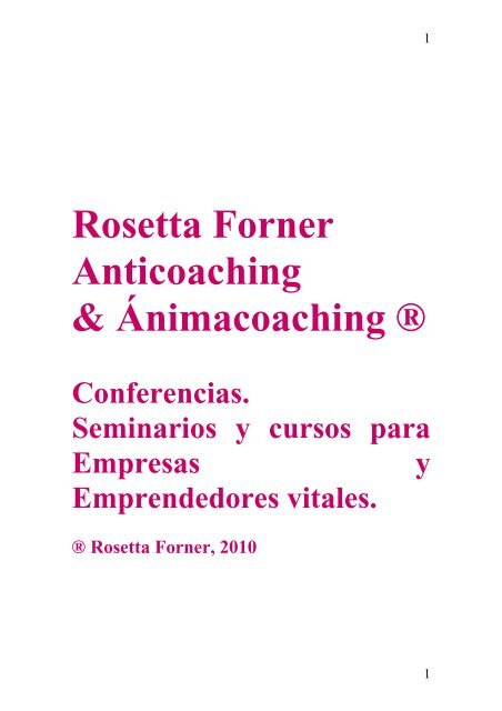 Rosetta Forner Anticoaching & Ánimacoaching (R)